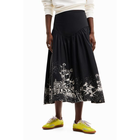 Desigual ● Skirt ● fekete midi szoknya