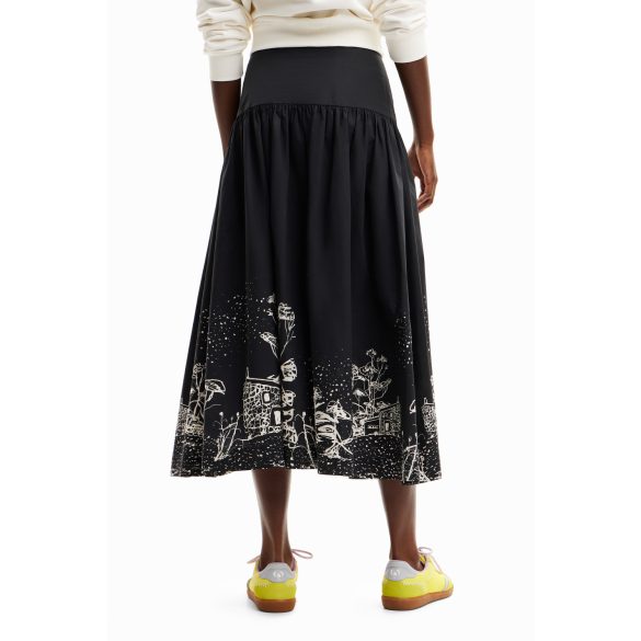Desigual ● Skirt ● fekete midi szoknya