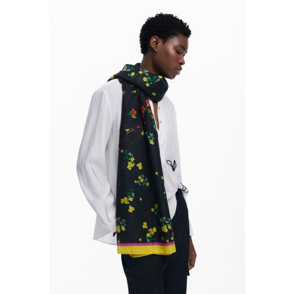 Desigual ● Foulard ● sötét virágmintás sál