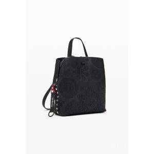 Desigual ● Backpack mini ● fekete nyomott mintás mini hátizsák