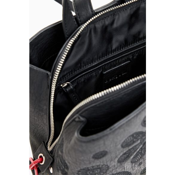 Desigual ● Backpack mini ● fekete nyomott mintás mini hátizsák