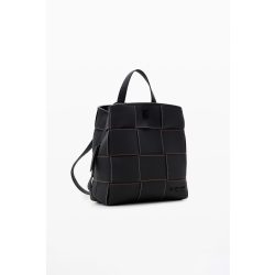   Desigual ● Backpack mini ● fekete szőtt varrású mini hátizsák