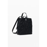 Desigual ● Backpack mini ● fekete betűmintás mini hátizsák