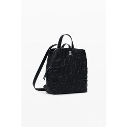   Desigual ● Backpack mini ● fekete betűmintás mini hátizsák