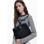 Desigual ● Backpack mini ● fekete betűmintás mini hátizsák