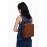 Desigual ● Backpack mini ● barna betűmintás mini hátizsák