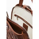 Desigual ● Backpack mini ● barna betűmintás mini hátizsák