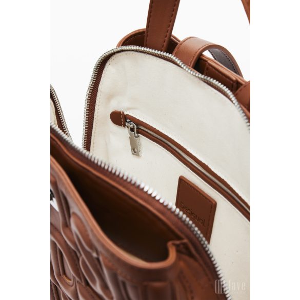 Desigual ● Backpack mini ● barna betűmintás mini hátizsák