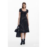 Desigual ● Dress ● fekete húzott midi ruha 