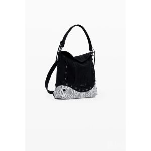 Desigual ● Backpack medium ● fekete kigyómintás közepes hátizsák