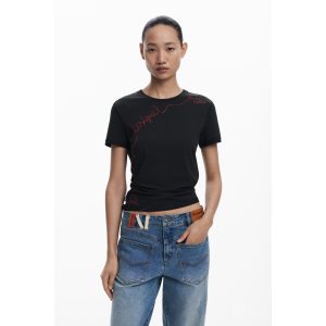 Desigual ● T-Shirt ● fekete feliratos rövid ujjú póló