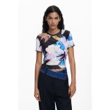 Desigual ● T-Shirt ● színes virágmintás rövid ujjú póló