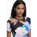 Desigual ● T-Shirt ● színes virágmintás rövid ujjú póló