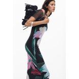 Desigual ● Dress ● fekete virágmintás maxi ruha 