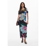 Desigual ● Dress ● fekete virágmintás maxi ruha 