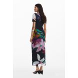 Desigual ● Dress ● fekete virágmintás maxi ruha 