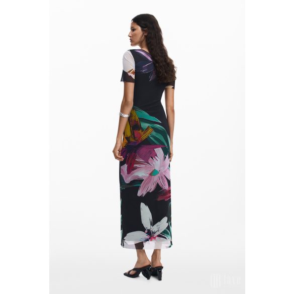 Desigual ● Dress ● fekete virágmintás maxi ruha 