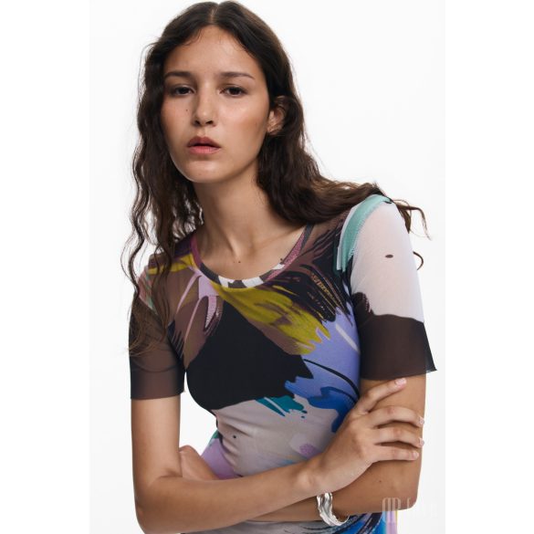 Desigual ● Dress ● fekete virágmintás maxi ruha 