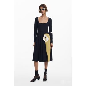 Desigual ● Dress ● fekete hosszú ujjú midi ruha 