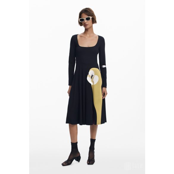 Desigual ● Dress ● fekete hosszú ujjú midi ruha 