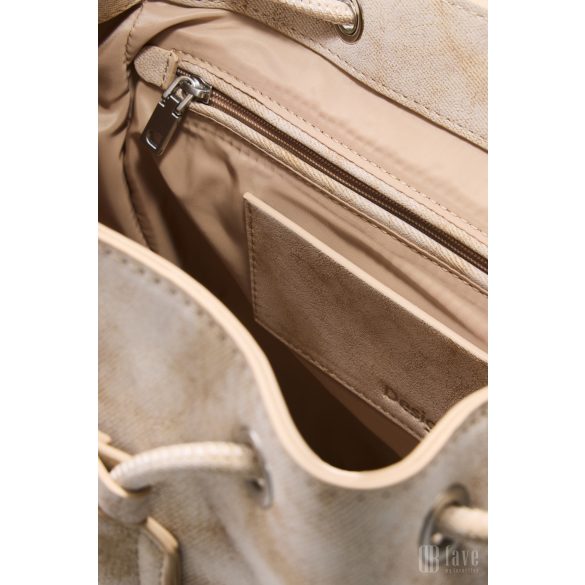 Desigual ● Backpack mini ● bézs hímzett  mini hátizsák