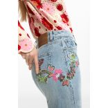 Desigual ● Denim ● világoskék koptatott hímzett farmer