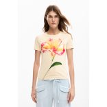 Desigual ● T-Shirt ● drapp virágmintás rövid ujjú póló