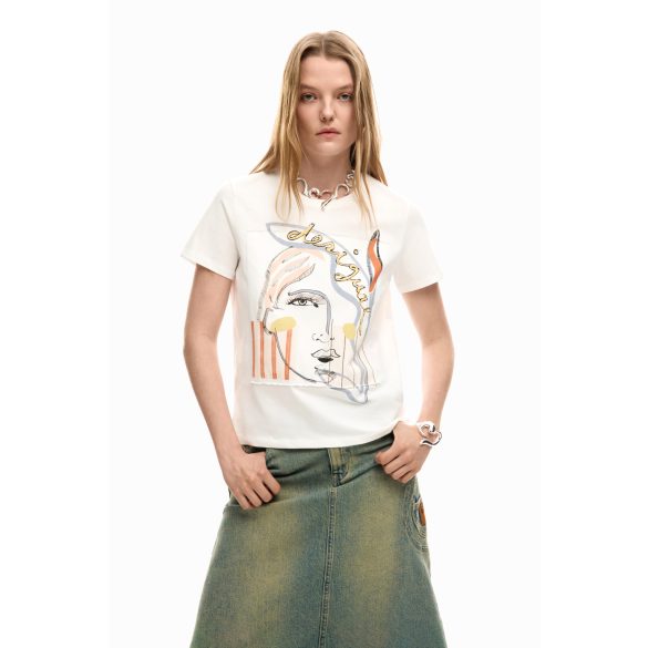 Desigual ● T-Shirt ● fehér mintás rövid ujjú póló
