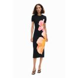 Desigual ● Dress ● fekete virágmintás rövid ujjú ruha