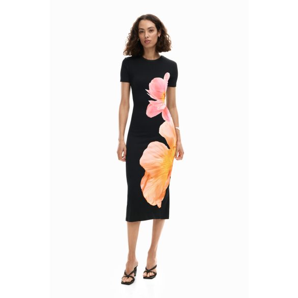 Desigual ● Dress ● fekete virágmintás rövid ujjú ruha