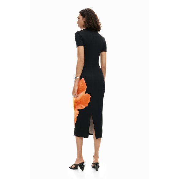 Desigual ● Dress ● fekete virágmintás rövid ujjú ruha