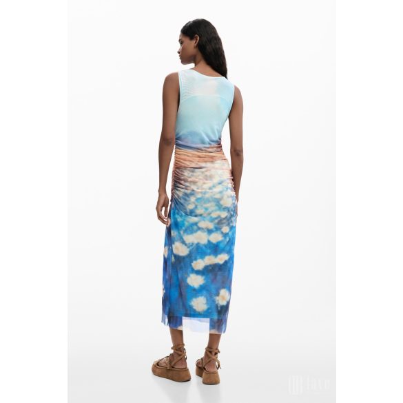 Desigual ● Dress ● ujjatlan mintás maxi ruha 