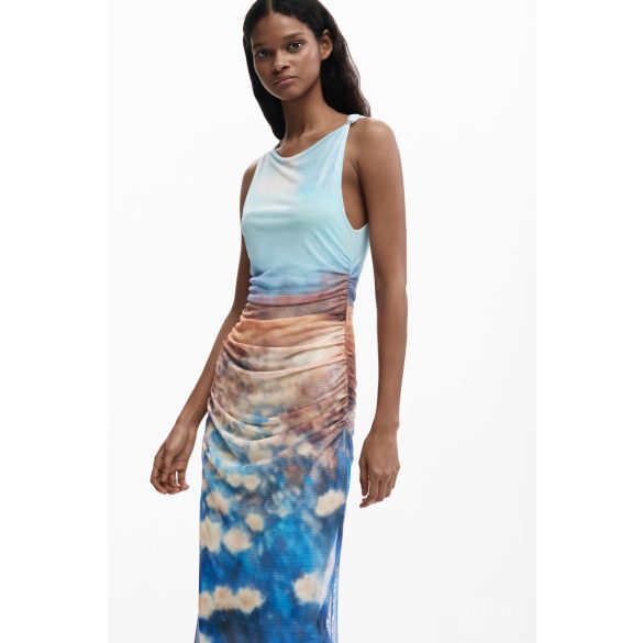 Desigual ● Dress ● ujjatlan mintás maxi ruha 