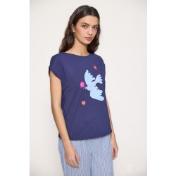   Md'M ● T-shirts ● sötétkék mintás rövid ujjú póló