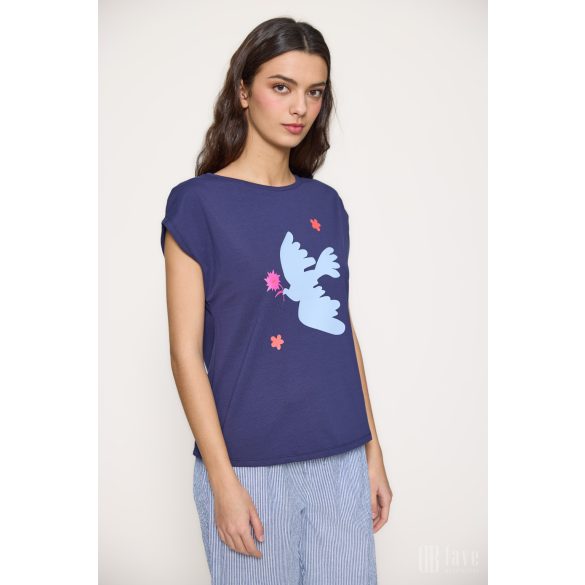 Md'M ● T-shirts ● sötétkék mintás rövid ujjú póló