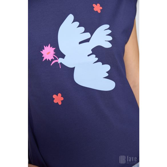 Md'M ● T-shirts ● sötétkék mintás rövid ujjú póló