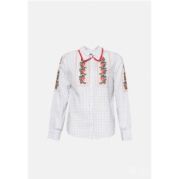 Md'M ● Blouses ● kockás hímzett hosszú ujjú ingblúz