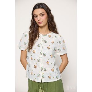 Md'M ● Blouses ● virág mintás rövid ujjú ingblúz