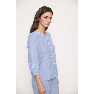 Md'M ● Blouses ● kék csíkos 3/4 ujjú ingblúz