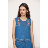 Md'M ● Vests ● hímzett farmermellény