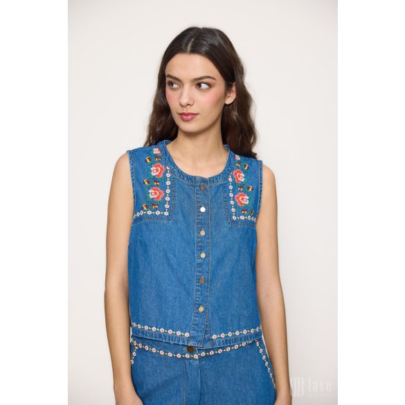 Md'M ● Vests ● hímzett farmermellény