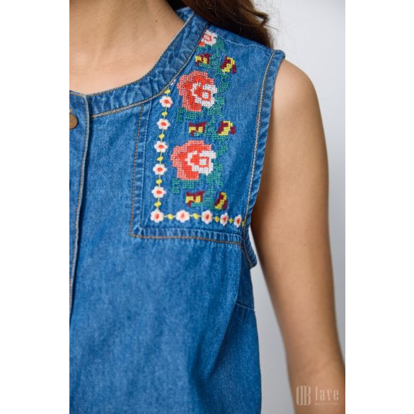 Md'M ● Vests ● hímzett farmermellény