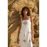 Md'M ● Dresses ● fehér hímzett pántos maxiruha