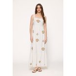 Md'M ● Dresses ● fehér hímzett pántos maxiruha