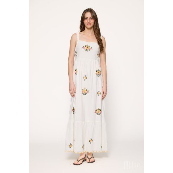 Md'M ● Dresses ● fehér hímzett pántos maxiruha