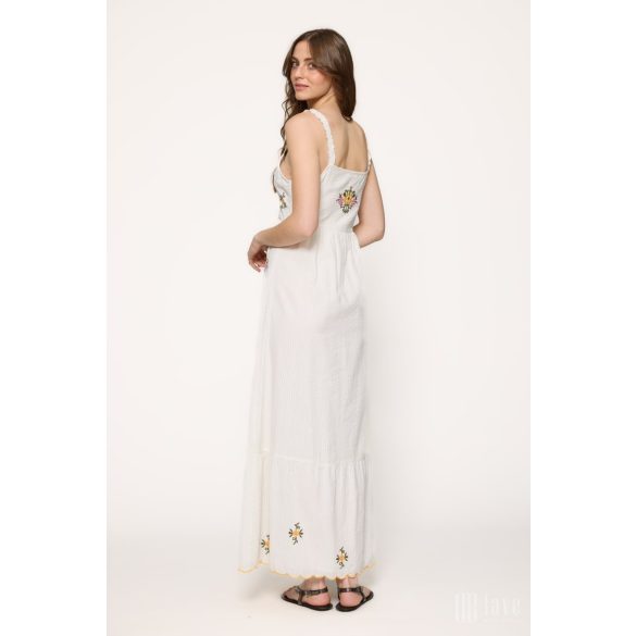 Md'M ● Dresses ● fehér hímzett pántos maxiruha
