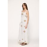 Md'M ● Dresses ● fehér hímzett pántos maxiruha