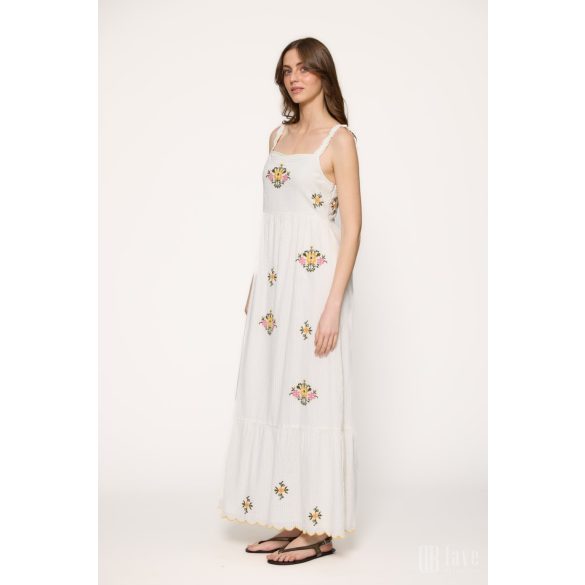 Md'M ● Dresses ● fehér hímzett pántos maxiruha