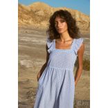 Md'M ● Dresses ● kék csíkos pántos midi ruha