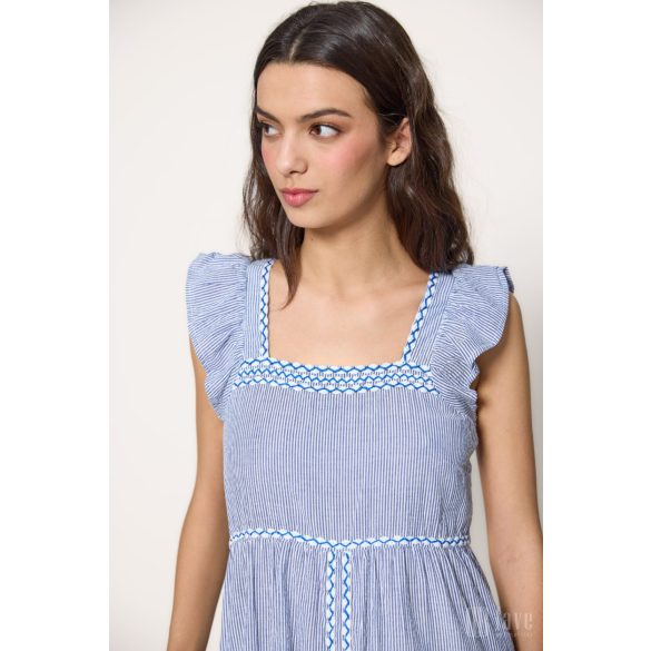 Md'M ● Dresses ● kék csíkos pántos midi ruha